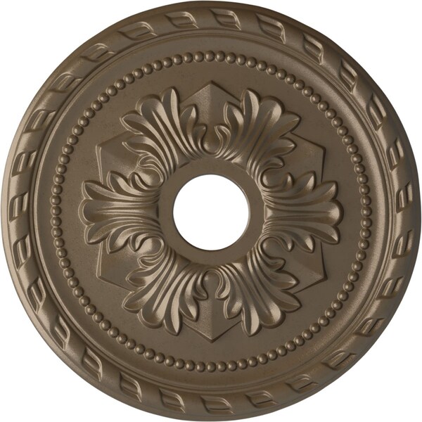 Ekena Millwork Palmetto Ceiling Medallion (Fits Canopies up to 5"), 20 7/8"OD x 3 5/8"ID x 1 5/8"P, Warm Silver CM20PMWSS - main
